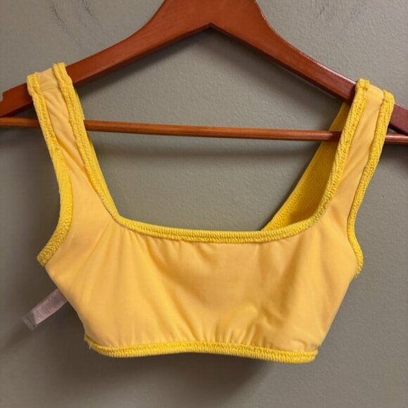 BEC + BRIDGE Bikini Top Size 4 US Yellow Square Neck Beach Vacation Summer Swim - Picture 5 of 10